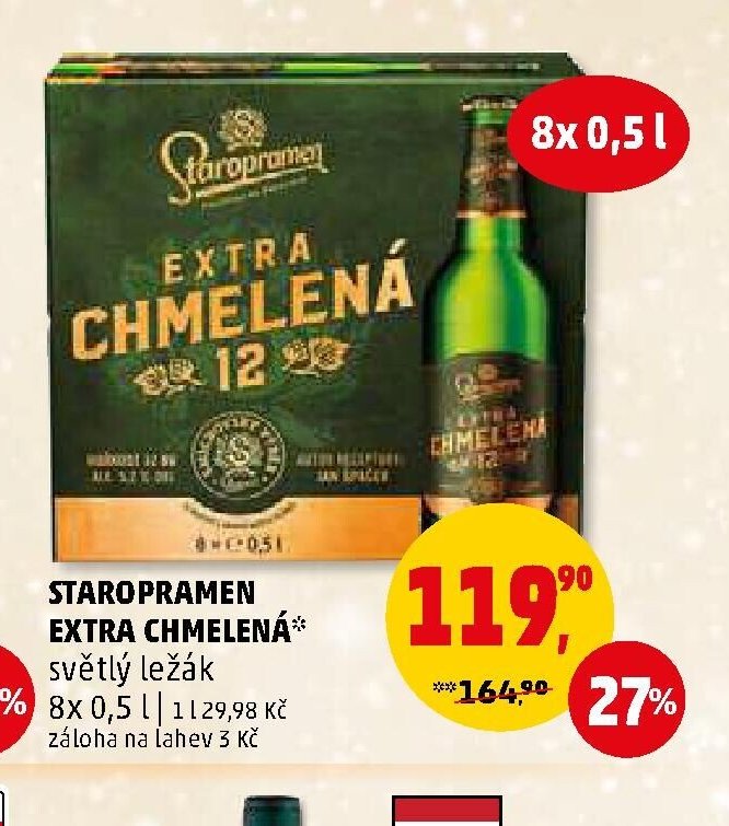Staropramen Extra Chmelená světlý ležák 8x 0,5 l