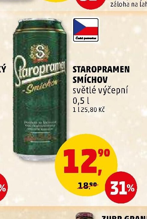 Staropramen Smíchov světlé výčepní 0,5 l
