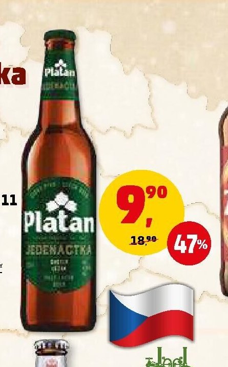 Platan 11 světlý ležák 0,5 l