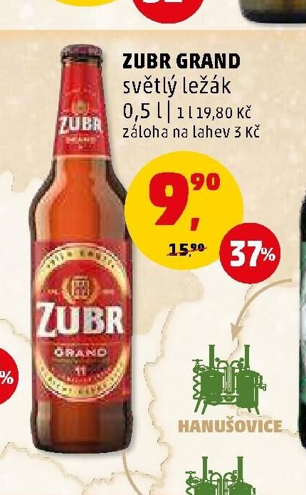 Zubr Grand světlý ležák 0,5 l
