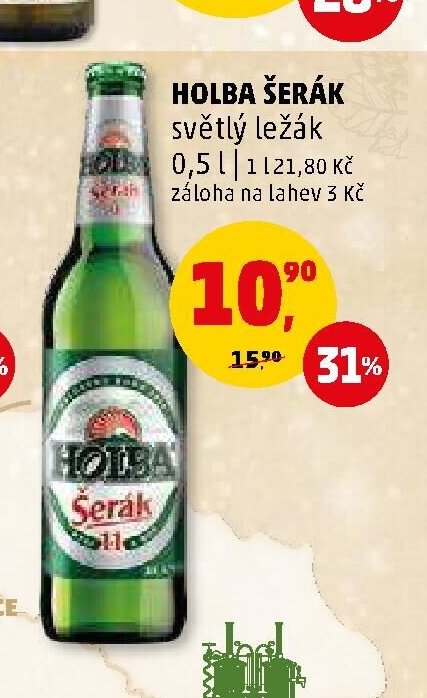 Holba Šerák světlý ležák 0,5 l