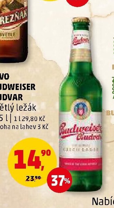 Pivo Budweiser Budvar světlý ležák 0,5 l