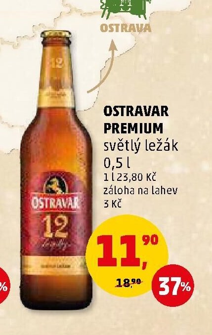 Ostravar Premium světlý ležák 0,5 l