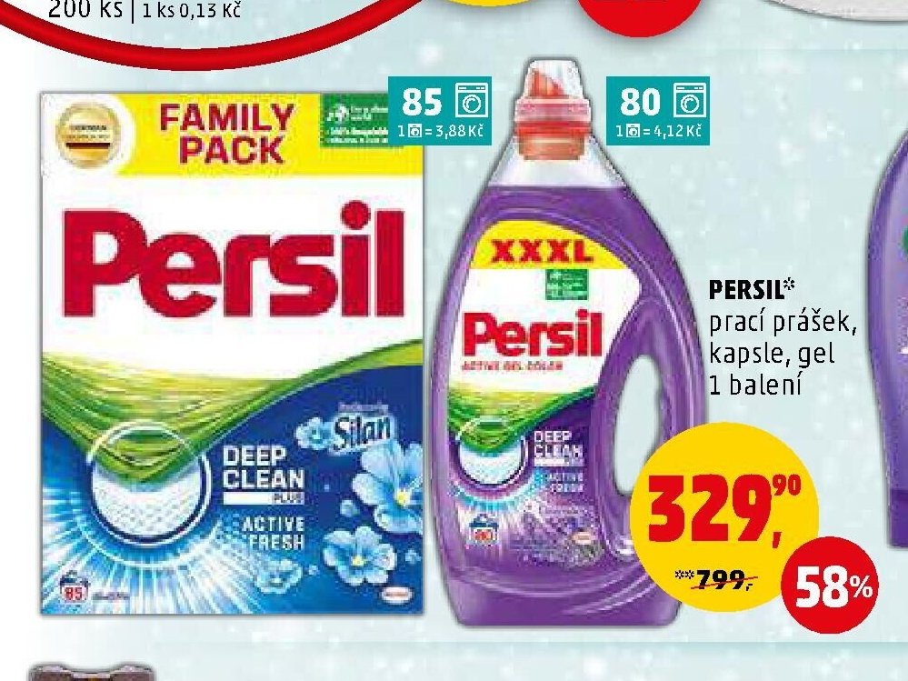 PERSIL prací prášek, kapsle, gel
