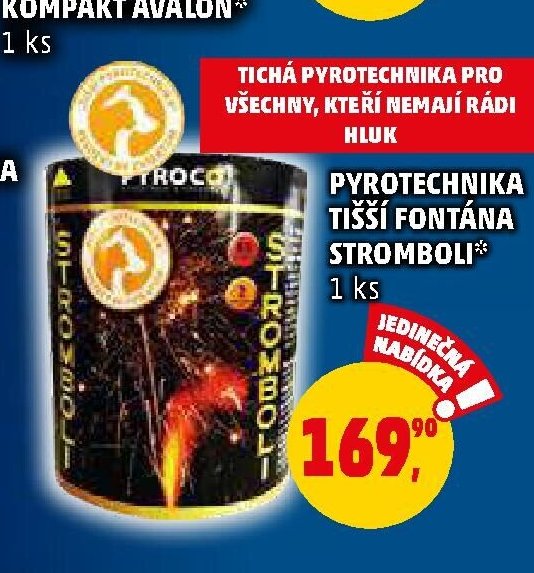Pyrotechnika Tišší fontána Stromboli