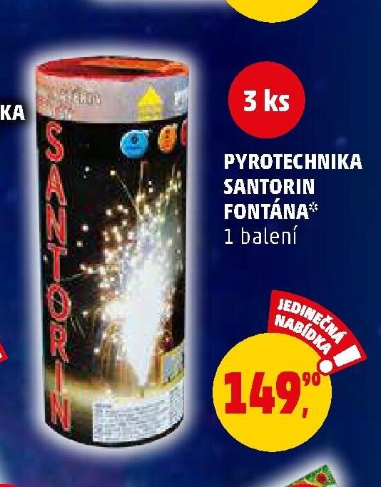 Pyrotechnika Santorin fontána