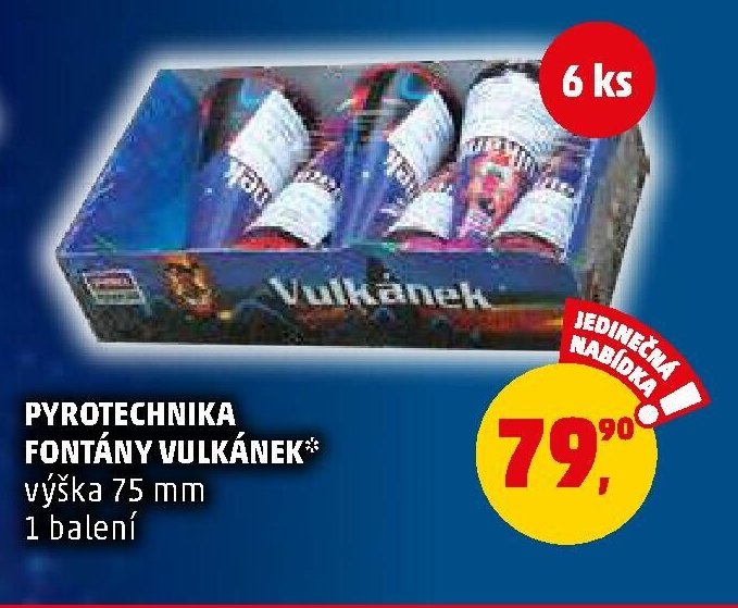 Pyrotechnika fontány Vulkánek