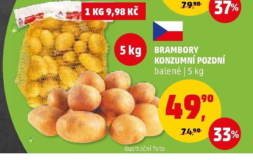 BRAMBORY KONZUMNÍ POZDNÍ balené 5 kg