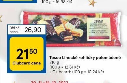Tesco Linecké rohlíčky polomáčené 210 g