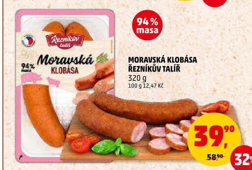 Moravská klobása Řezníkův talíř