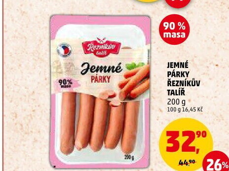 Párky jemné Řezníkův talíř