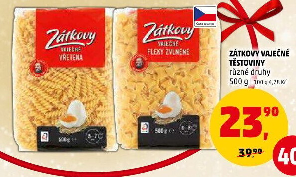 Těstoviny vaječné Zátkovy