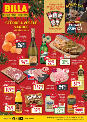 akční leták BILLA 14.12.2022-24.12.2022