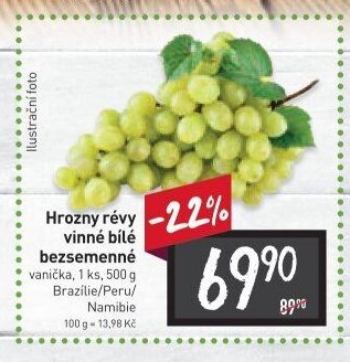 Hrozny révy vinné bílé bezsemenné