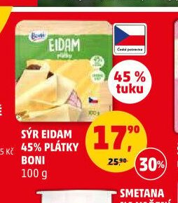Sýr Eidam 45% plátky Boni