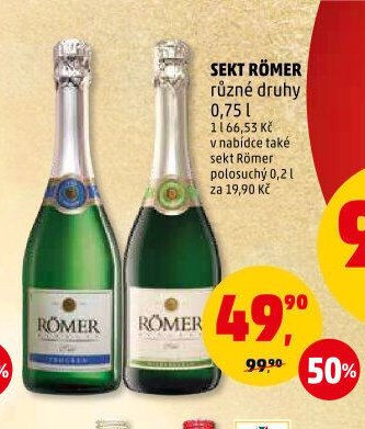 Sekt Römer různé druhy 0,75 l