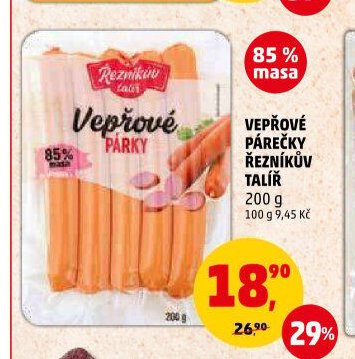 Vepřové párečky Řezníkův talíř
