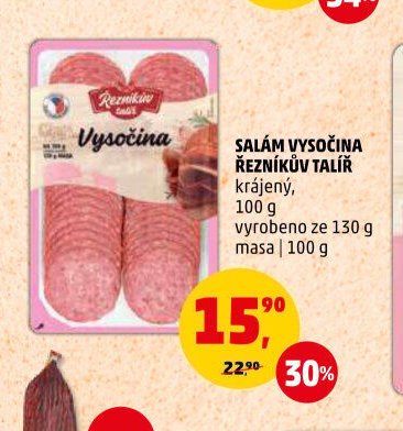 SALÁM VYSOČINA ŘEZNÍKŮV TALÍŘ