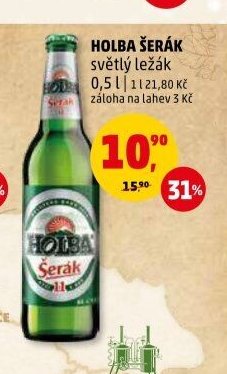 HOLBA ŠERÁK světlý ležák 0,5 l