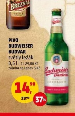 PIVO BUDWEISER BUDVAR světlý ležák 0,5 l