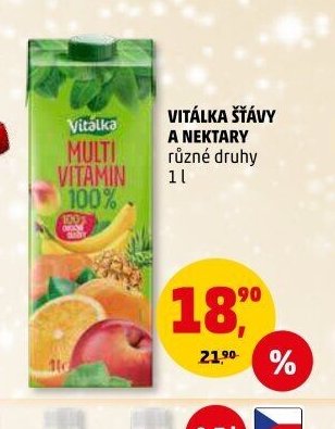 VITÁLKA ŠŤÁVY A NEKTARY různé druhy 1 l
