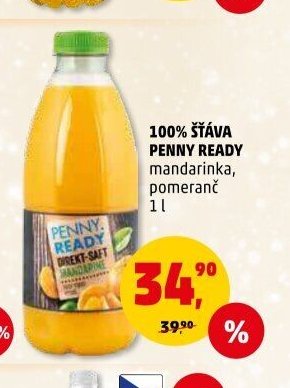 100% ŠŤÁVA PENNY READY mandarinka, pomeranč 1 l