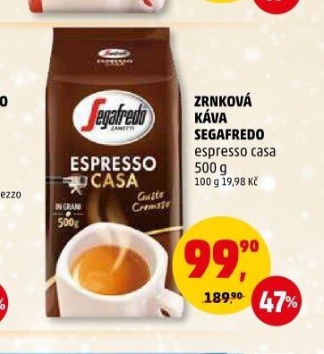 ZRNKOVÁ KÁVA SEGAFREDO espresso casa