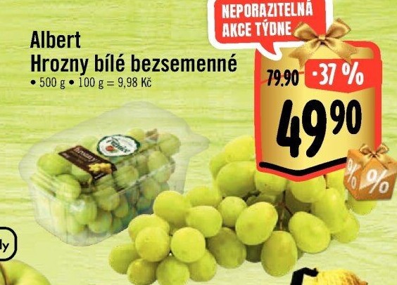 Hrozny bílé bezsemenné Albert