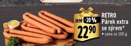 Párky extra se sýrem Albert Retro