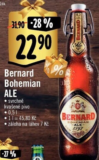 Pivo světlé speciální 16° Bohemian Ale Bernard
