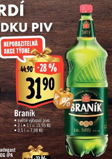 Pivo světlé výčepní 10° Braník