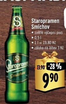 Pivo světlé výčepní 10° Smíchov Staropramen