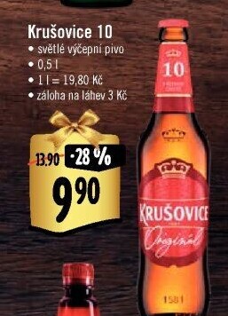 Pivo světlé výčepní Originál Královská 10° Krušovice