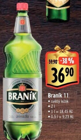 Pivo světlý ležák 11° Jedenáctka Braník