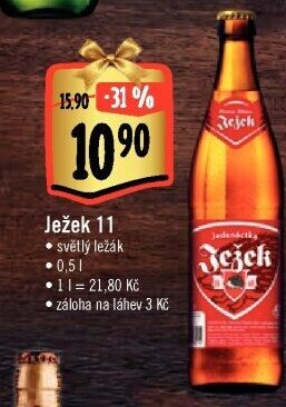 Pivo světlý ležák 11° Ježek Pivovar Jihlava