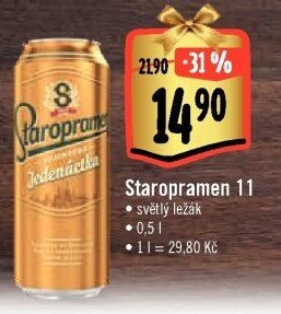 Pivo světlý ležák 11° Staropramen