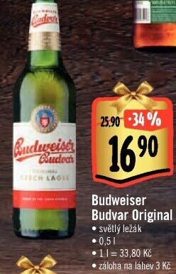Pivo světlý ležák B: Original Budweiser Budvar