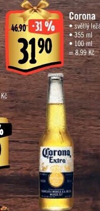 Pivo světlý ležák Corona Extra
