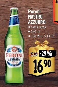 Pivo světlý ležák Nastro Azzurro Peroni