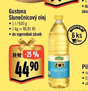 Slunečnicový olej Gustona