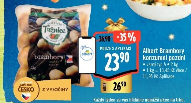 Brambory konzumní pozdní Albert