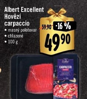 Hovězí carpaccio Albert Excellent