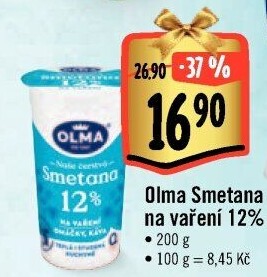 Smetana na vaření Olma 12%