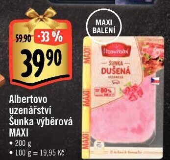 Šunka výběrová dušená Albertovo uzenářství