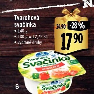 Svačinka zeleninový tvaroh Milko