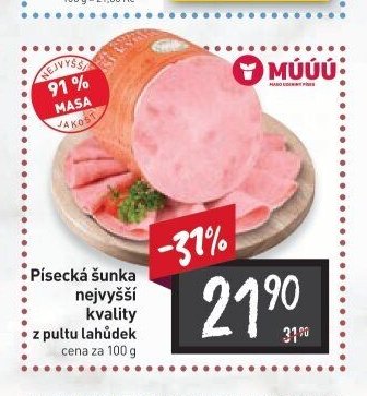 Písecká šunka nejvyšší kvality