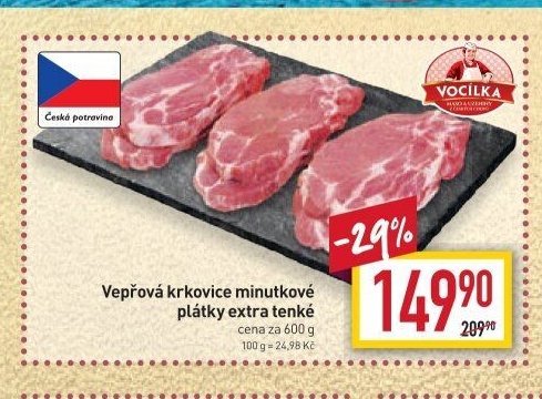 Vepřová krkovice minutkové plátky extra tenké