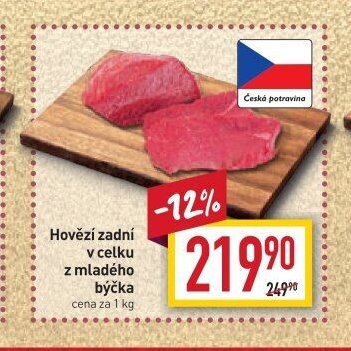 Hovězí zadní v celku z mladého býčka