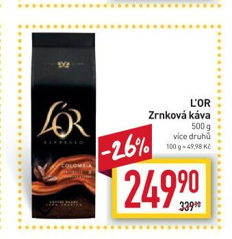 L'OR Zrnková káva 500 g