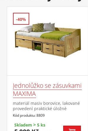 Jednolůžko se zásuvkami MAXIMA - IDEA nábytek akcniletaky.com